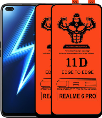 Laxdom Edge To Edge Tempered Glass for REALME 6 PRO(Pack of 2)
