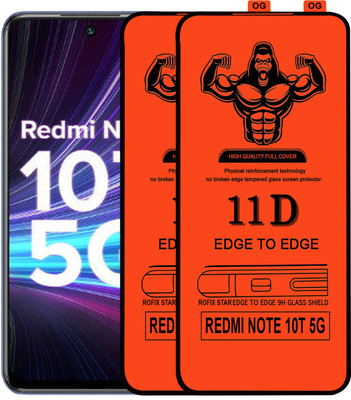 HQ Protection Edge To Edge Tempered Glass for REDMI NOTE 10T 5G(Pack of 2)