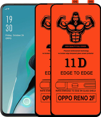 Laxdom Edge To Edge Tempered Glass for Oppo Reno2 F(Pack of 2)