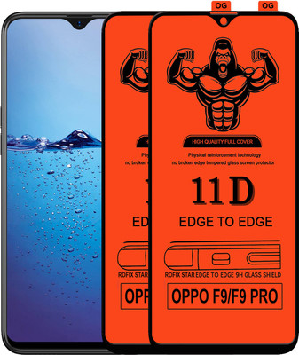 HQ Protection Edge To Edge Tempered Glass for Oppo F9(Pack of 2)