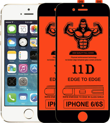 Laxdom Edge To Edge Tempered Glass for Apple iPhone 6s(Pack of 2)