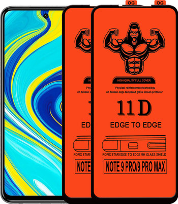 Laxdom Edge To Edge Tempered Glass for REDMI NOTE 9 PRO MAX(Pack of 2)