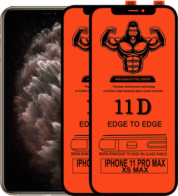 Laxdom Edge To Edge Tempered Glass for Apple iPhone XS Max(Pack of 2)