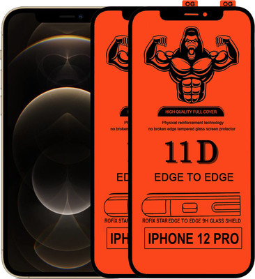 HQ Protection Edge To Edge Tempered Glass for APPLE IPHONE 12 PRO(Pack of 2)