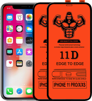 Laxdom Edge To Edge Tempered Glass for Apple iPhone XS(Pack of 2)