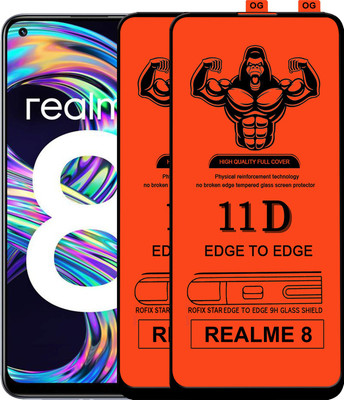Laxdom Edge To Edge Tempered Glass for REALME 8(Pack of 2)