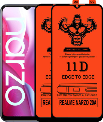 Laxdom Edge To Edge Tempered Glass for REALME NARZO 20A(Pack of 2)