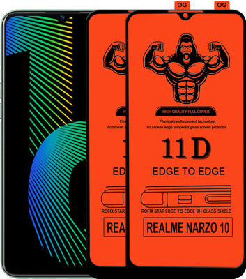 Laxdom Edge To Edge Tempered Glass for REALME NARZO 10(Pack of 2)