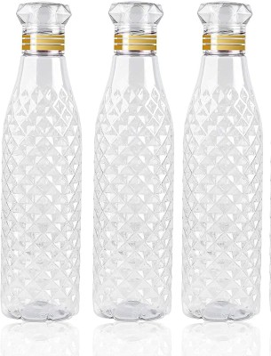 DIGSMORDEN Plastic Fridge Water Bottle Set 1 Litre Ideal for Office, Gym, Yoga 1000 ml Bottle(Pack of 3, White, Plastic)