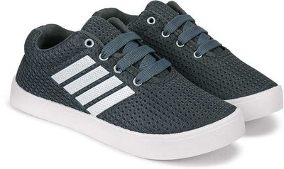 BERSACHE Boys Lace Running Shoes(Grey, 7.5-8 Year)