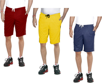 KAVYA Solid Men Multicolor Bermuda Shorts