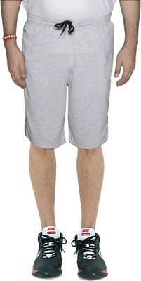 Indistar Solid Men Grey Bermuda Shorts