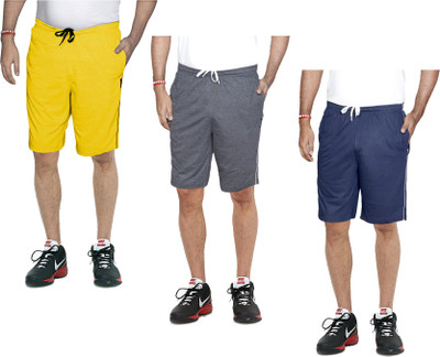 Indistar Solid Men Multicolor Bermuda Shorts