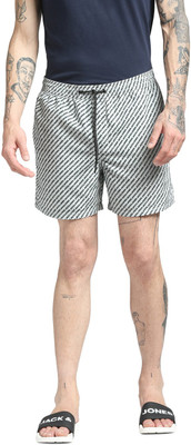 JACK & JONES Printed Men Grey Basic Shorts