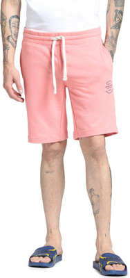 JACK & JONES Solid Men Pink Basic Shorts
