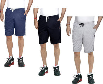 IndiWeaves Striped Men Grey, Black Bermuda Shorts