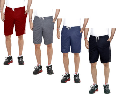 KAVYA Solid Men Multicolor Bermuda Shorts