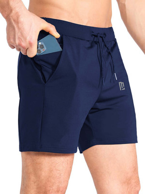 MANIAC Solid Men Dark Blue Casual Shorts