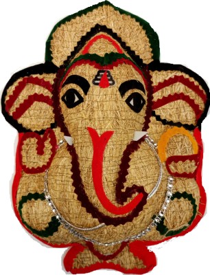 MV Handmade Lavancha Ganesha/Vettiver Vinayagar - 9.5 Inchs (Wall Hanging) Decorative Showpiece  -  23.5 cm(Coir, Multicolor)
