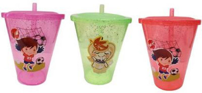 Cltllzen CLT Plastic Sipper Glass With Straw(Multicolor)