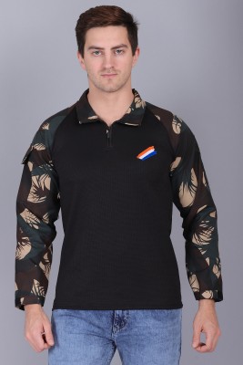 AXOLOTL Military Camouflage Men Polo Neck Multicolor T-Shirt