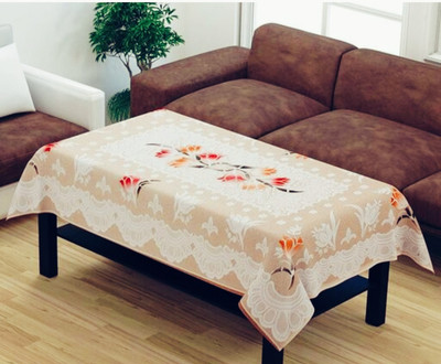 WONDERLAND Abstract 4 Seater Table Cover(Cream, Cotton)