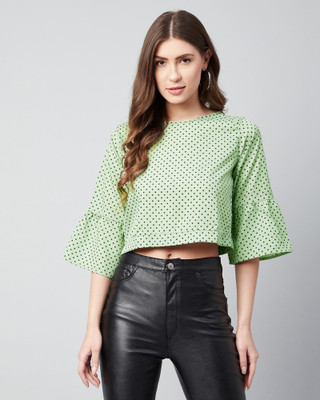 Chimpaaanzee Casual Printed Women Green Top
