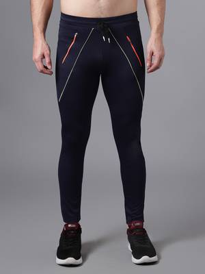 YTRAX Solid Men Blue Track Pants