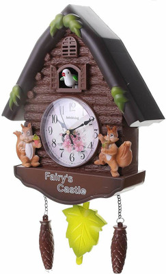 Three Secondz Analog-Digital 42 cm X 26 cm Wall Clock(White, With Glass, Pendulum)
