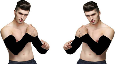 MUNTUN Cotton Arm Sleeve For Men & Women(Free, Black)