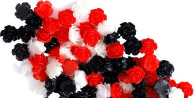Shivarth Acrylic Rose Flower Shape Loose Beads for Craft (50pcs 10MM)