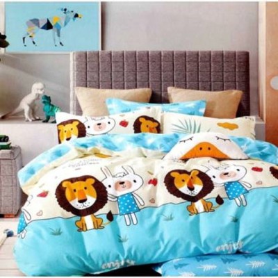 Hot Dealzz Printed Double Comforter for  AC Room(Poly Cotton, Blue, White)