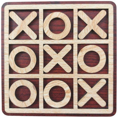 Globular 0 X Game Zero and Cross Game Handmade Wooden Tic Tac Toe Game Brain Teaser Strategy & War Board Game