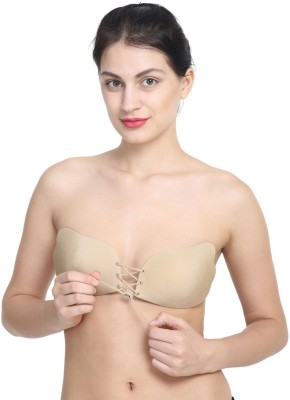 PrettyCat Backless Stickon Pushup Women Stick-on Lightly Padded Bra(Beige)