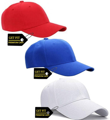 GET FIT Solid Sports/Regular Cap Cap(Pack of 3)