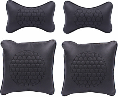 ASRYD Black Leatherite(Rectangular, Square, Pack of 4)