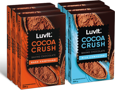 LuvIt Cocoa Crush - Milk & Dark Compound Bars | Perfect for Baking, Frosting, Bars(6 x 500 g)