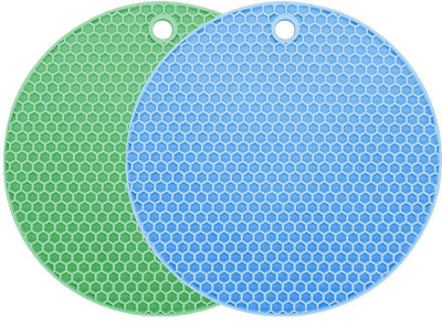 Gentle e kart Round Reversible Rubber Coaster Set(Pack of 2)