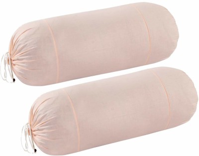 Outlay Home Cotton Bolsters Cover(Pack of 2, 40 cm*80 cm, Orange)