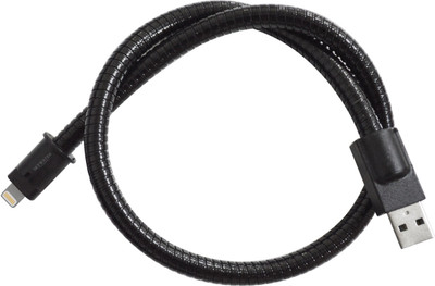 SKYWATER Lightning Cable 2 A 0.5 m Metal Braided 814(Compatible with Mobile, Black, One Cable)