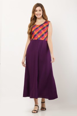 Asad Fashion Women A-line Purple Dress