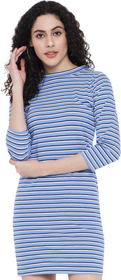 TREND ARREST Women Bodycon Blue Mini/Short Dress
