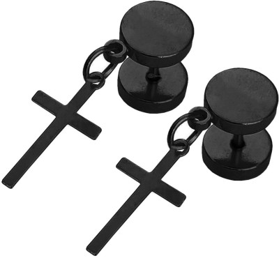 Shiv Jagdamba Religious Jewelry Metal Jesus Cross Charm Piercing surgical Stainless Steel Stainless Steel Earring Set