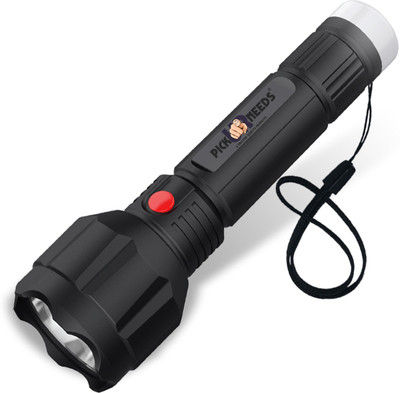 Pick Ur Needs Dual Mode Power Full Led Rechargeable Torch Up to 400 Meter Range With Back Light Small Led Torch 4 hrs Torch Emergency Light(MIni Black)