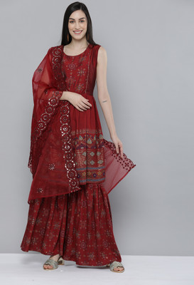 kvsfab Women Kurta Sharara Set