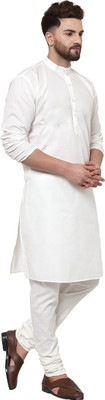 Vibhuti Men Solid Straight Kurta(White)
