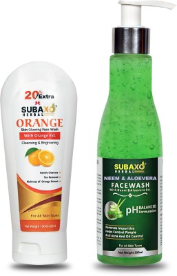 Subaxo Herbal Orange  120 ml And Neem & Aloevera  200 ml Face Wash(320 ml)