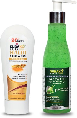 Subaxo Herbal Haldi  120 ml And Neem & Aloevera Face wash 200 ml Face Wash(320 ml)