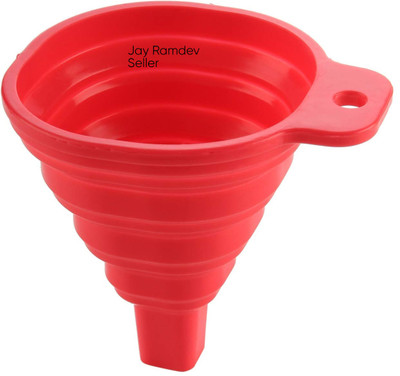 JAY RAMDEV SELLER RM Solimo Silicone Rubber Funnel for Kitchen Silicone Funnel(Multicolor, Pack of 1)