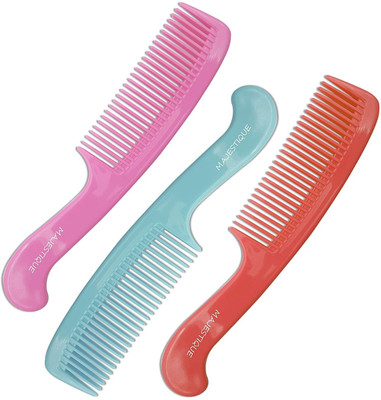 MAJESTIQUE round handle combs Styling Essentials Round Handle Comb Pocket Comb best for men and women detangling and hair styling (Pack of 3)